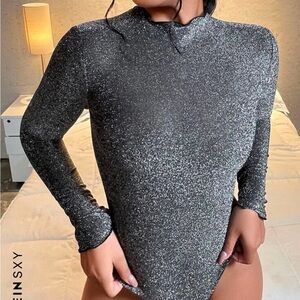 SHEIN shimmer grey body suit BRAND NEW